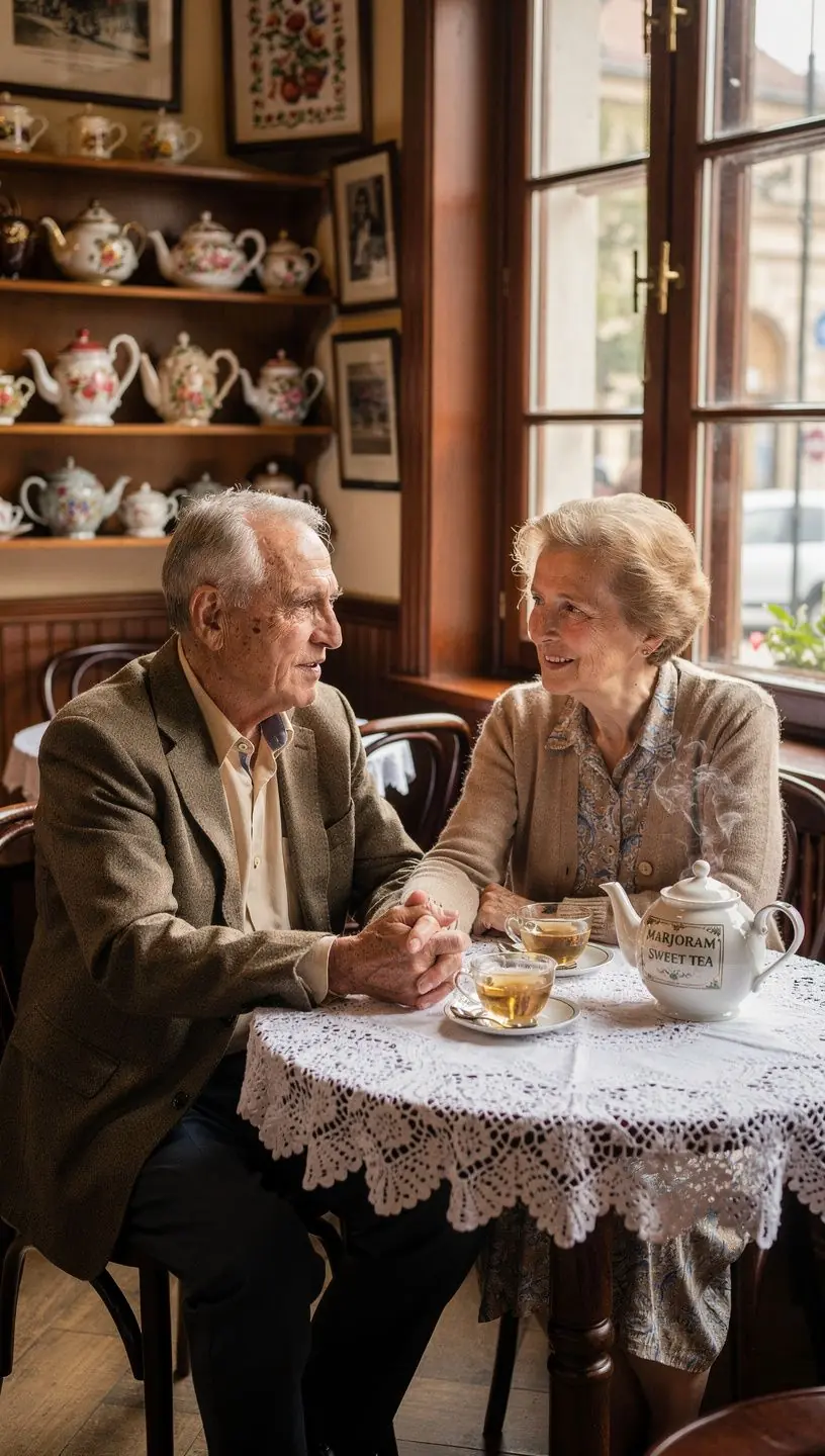 Kellemes, virágos aromájú majoránna levél, csésze tea mellett.